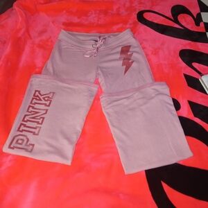 VTG PINK Victoria's Secret Pink Sweatpants Bootcut Lightning Bolt